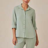Shirt Tail Button Down - Olive Grove - Sold as a Set